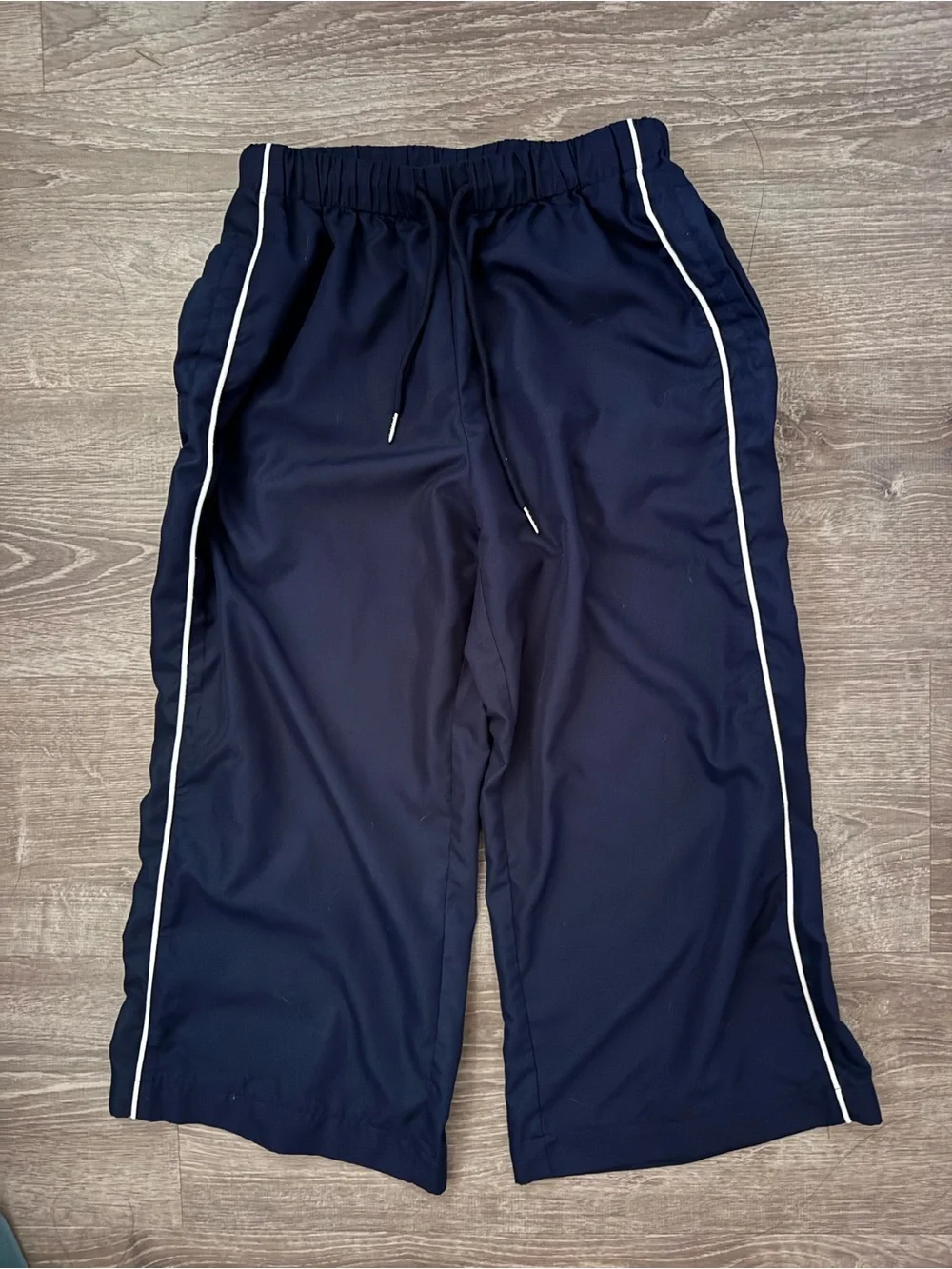 SHEIN Navy Jogger Pants with White Side Piping